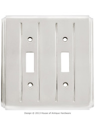 Streamline Deco Toggle Switch Plate - Double Gang